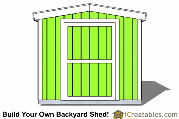 8x10 8 foot tall shed plans front